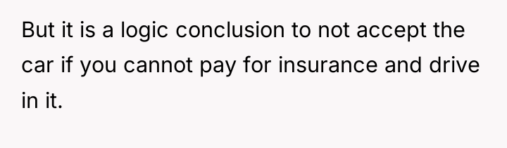 But it is a logic conclusion to not accept the...