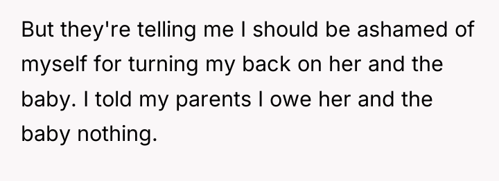 But they're telling me I should be ashamed of myself...