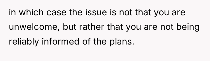 in which case the issue is not that you are...