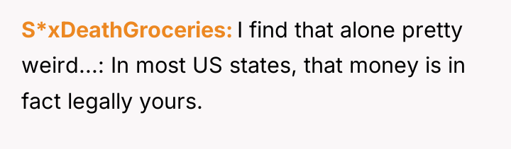 S*xDeathGroceries I find that alone pretty weird...: In most US...