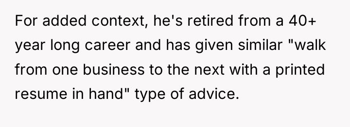 For added context, he's retired from a 40+ year long...
