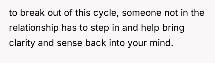 to break out of this cycle, someone not in the...