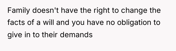 Family doesn't have the right to change the facts of...