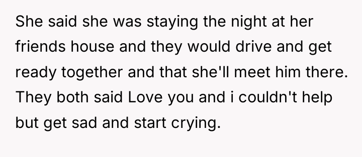 She said she was staying the night at her friends...