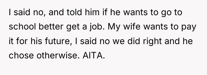 I said no, and told him if he wants to...