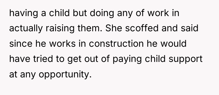 having a child but doing any of work in actually...