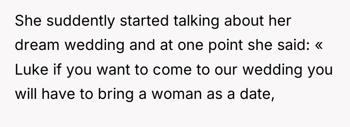 She suddently started talking about her dream wedding and at...