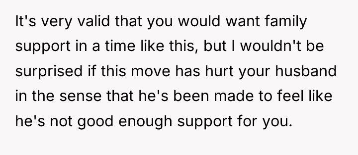 It's very valid that you would want family support in...