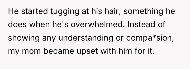 He started tugging at his hair, something he does when...