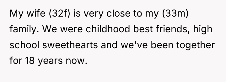 My wife (32f) is very close to my (33m) family....