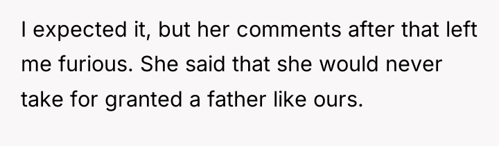 I expected it, but her comments after that left me...