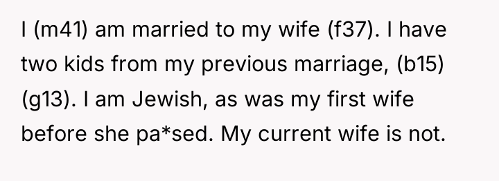 I (m41) am married to my wife (f37). I have...