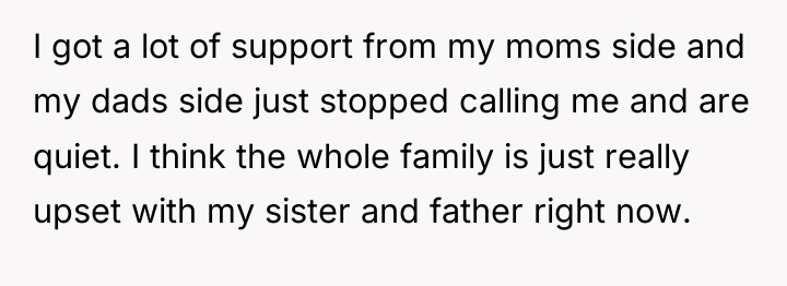 I got a lot of support from my moms side...