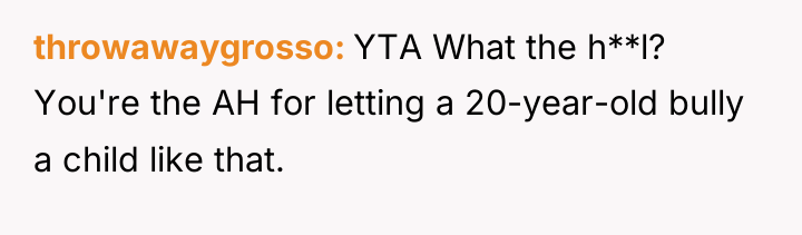 throwawaygrosso YTA What the h**l? You're the AH for letting...