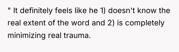 " It definitely feels like he 1) doesn't know the...