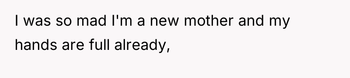 I was so mad I'm a new mother and my...