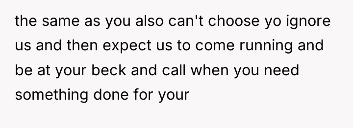 the same as you also can't choose yo ignore us...