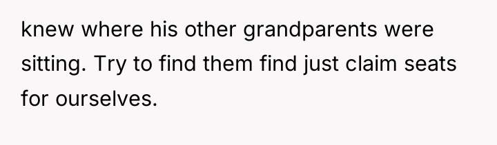 knew where his other grandparents were sitting. Try to find...