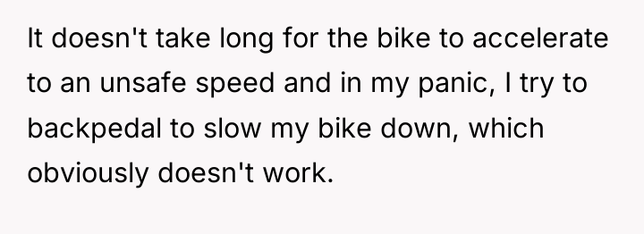 It doesn't take long for the bike to accelerate to...
