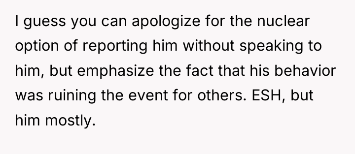 I guess you can apologize for the nuclear option of...