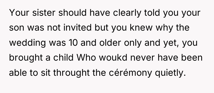 Your sister should have clearly told you your son was...