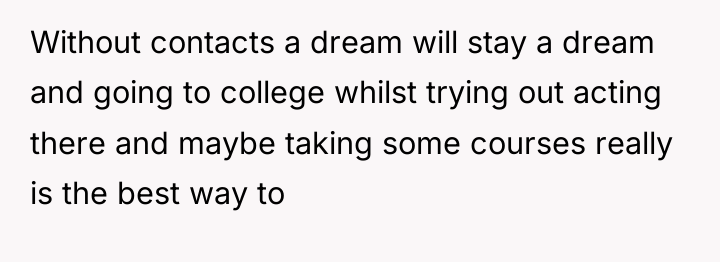 Without contacts a dream will stay a dream and going...