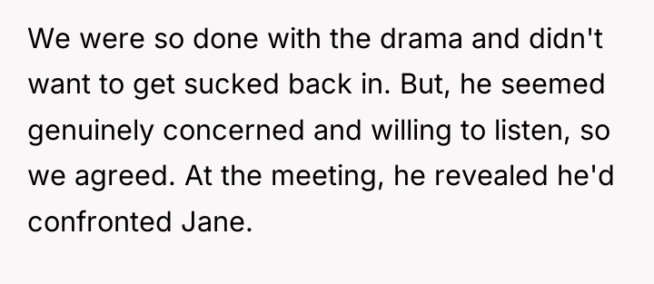 We were so done with the drama and didn't want...