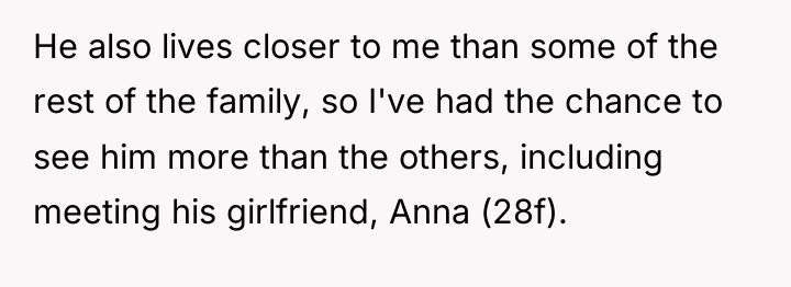He also lives closer to me than some of the...