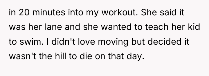 in 20 minutes into my workout. She said it was...