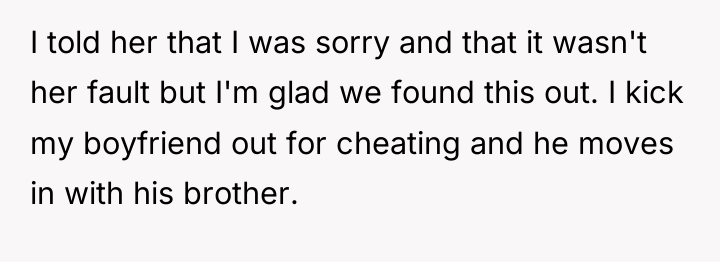 I told her that I was sorry and that it...