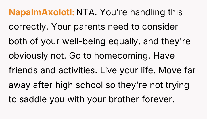 NapalmAxolotl NTA. You're handling this correctly. Your parents need to...
