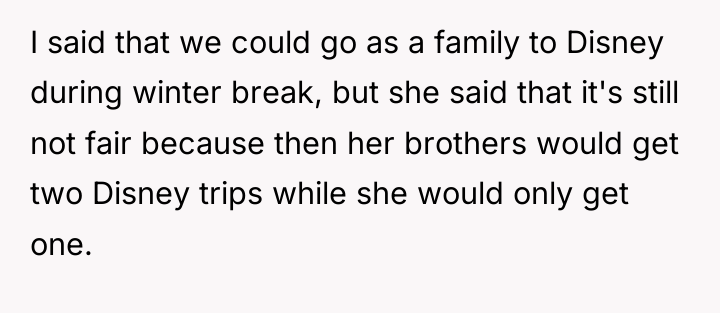 I said that we could go as a family to...