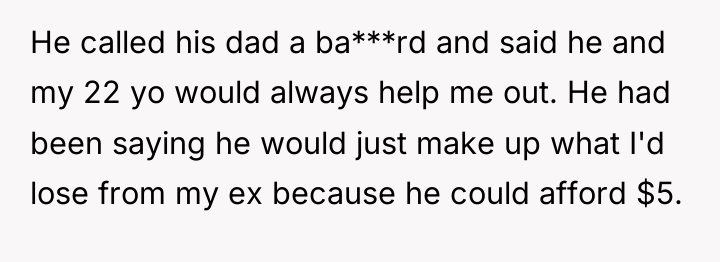 He called his dad a ba***rd and said he and...