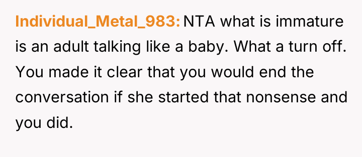 Individual_Metal_983 NTA what is immature is an adult talking like...