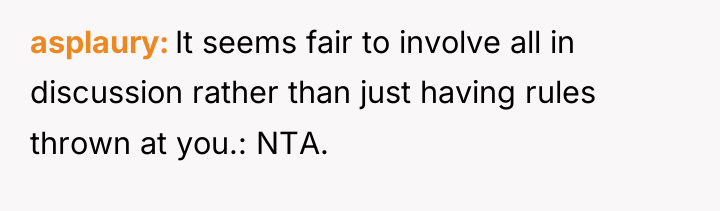 asplaury It seems fair to involve all in discussion rather...