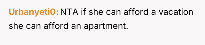 Urbanyeti0 NTA if she can afford a vacation she can...