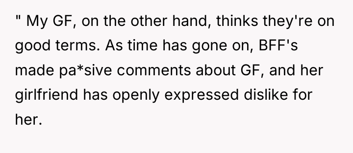 " My GF, on the other hand, thinks they're on...