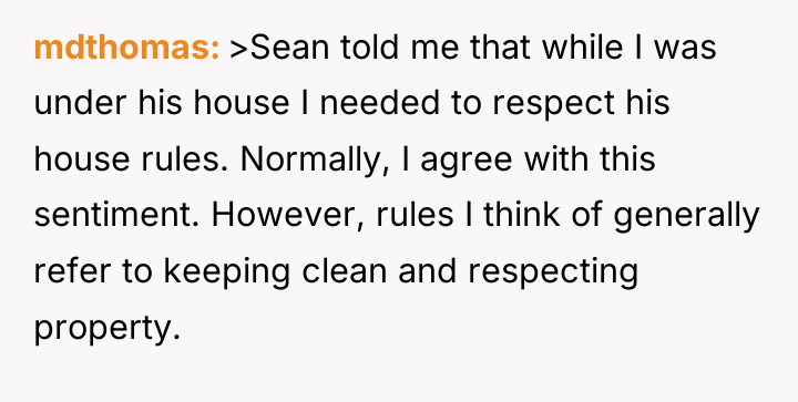 mdthomas >Sean told me that while I was under his...