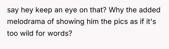say hey keep an eye on that? Why the added...