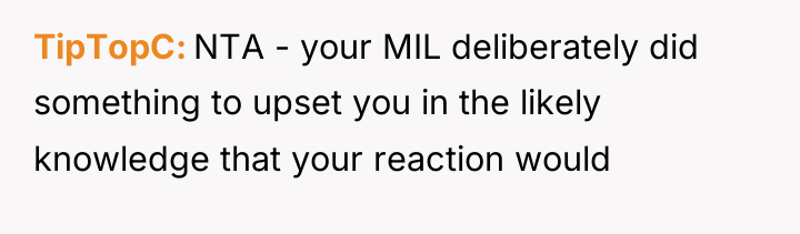 TipTopC NTA - your MIL deliberately did something to upset...