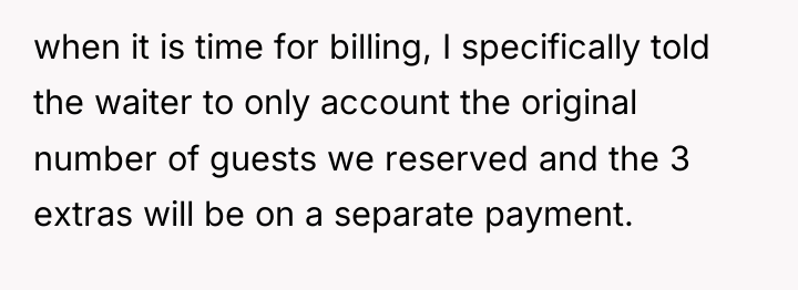 when it is time for billing, I specifically told the...