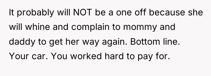 It probably will NOT be a one off because she...