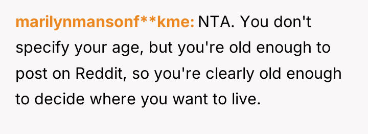 marilynmansonf**kme NTA. You don't specify your age, but you're old...