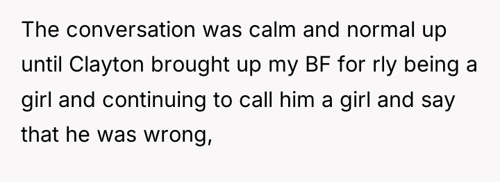 The conversation was calm and normal up until Clayton brought...