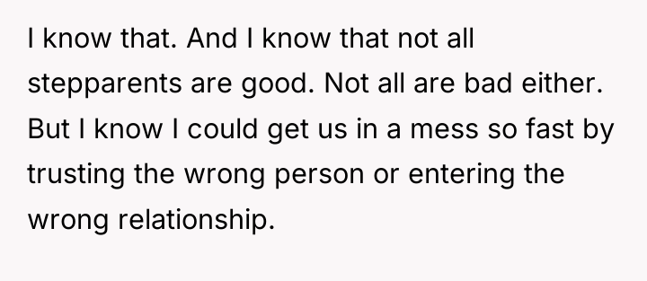 I know that. And I know that not all stepparents...