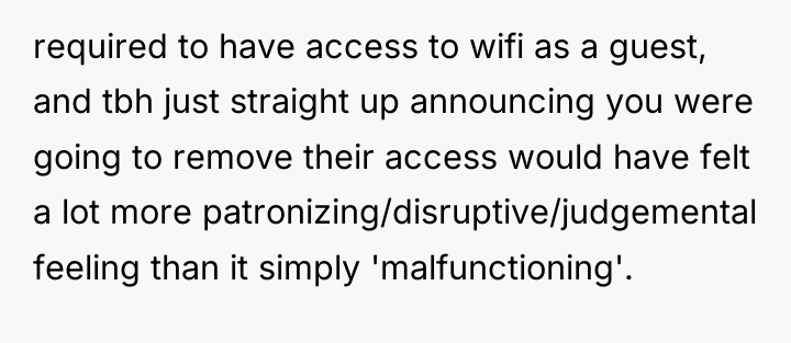 required to have access to wifi as a guest, and...