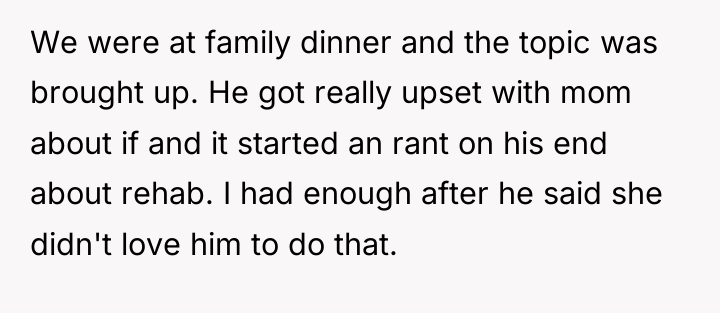 We were at family dinner and the topic was brought...