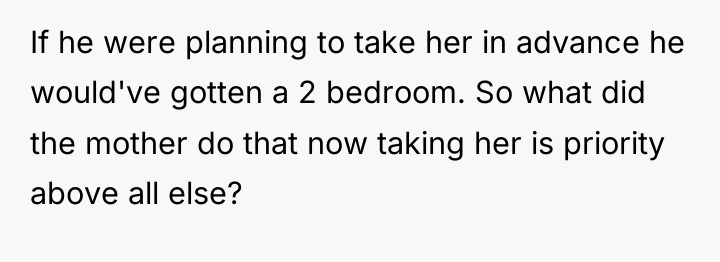 If he were planning to take her in advance he...
