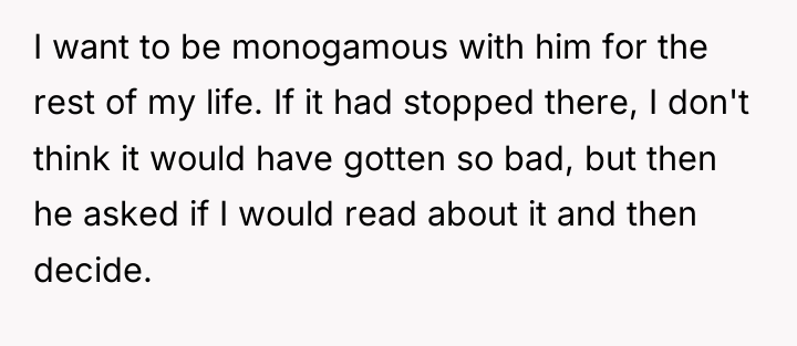 I want to be monogamous with him for the rest...