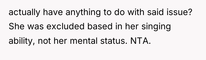 actually have anything to do with said issue? She was...